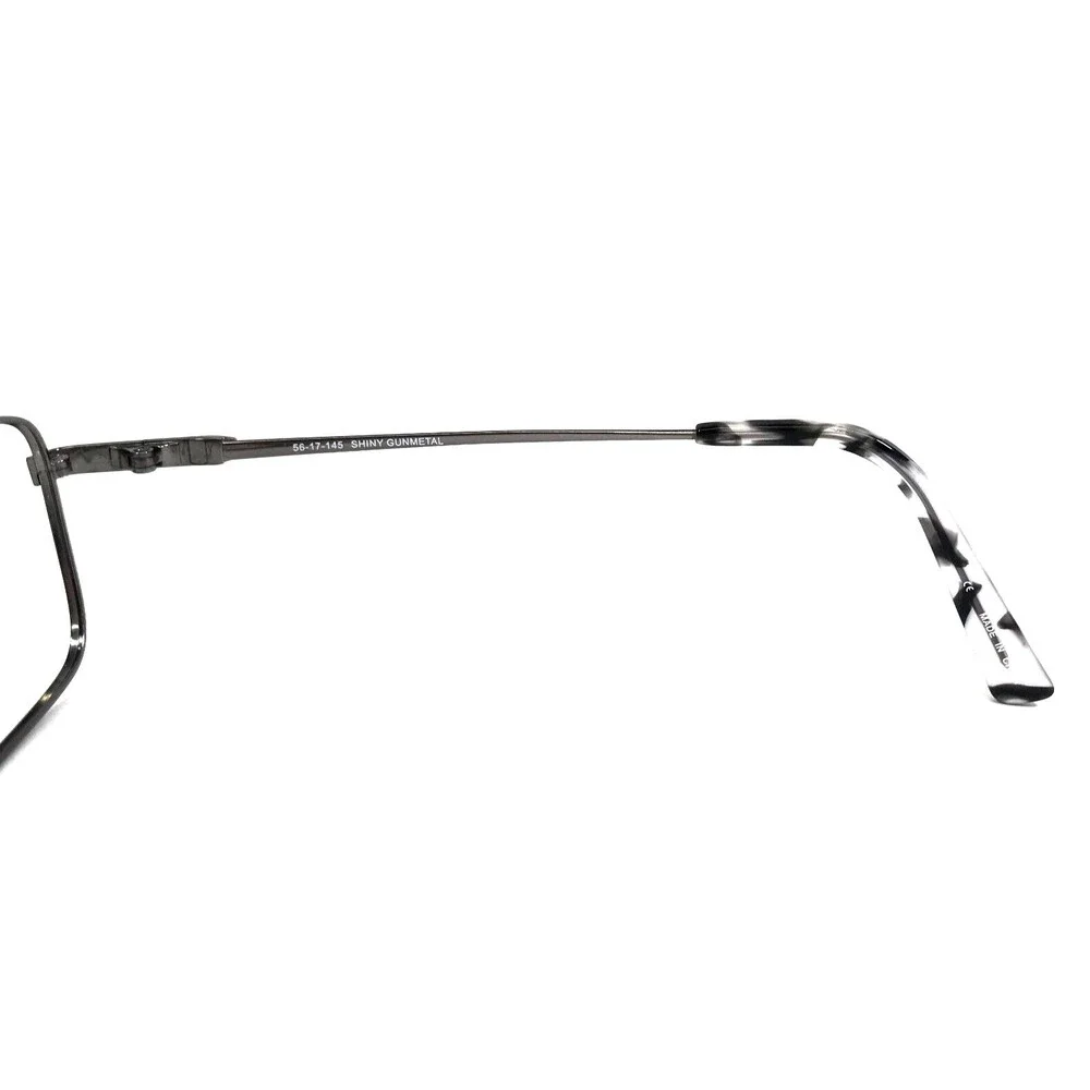 Bulova Eyeglasses Frames CHICO SHINY GUNMETAL Gray Square Titanium 56-17-145